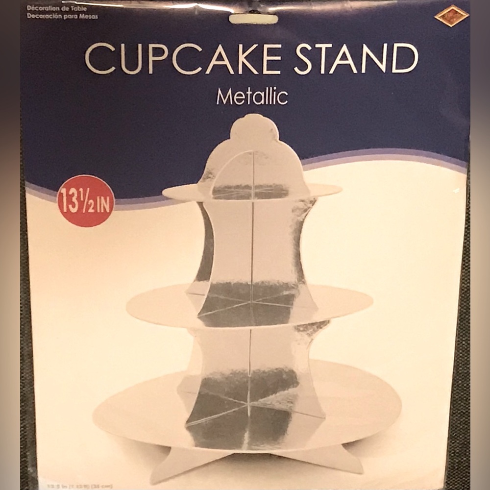 New 3 Tier Metallic Cupcake Stand